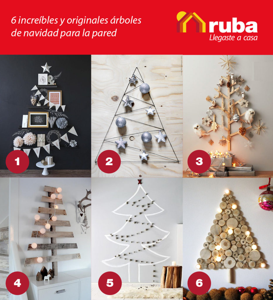 6 Increíbles y originales árboles de navidad para la pared | Ruba